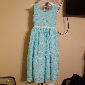 Shanil teal color flower girl or dress up style